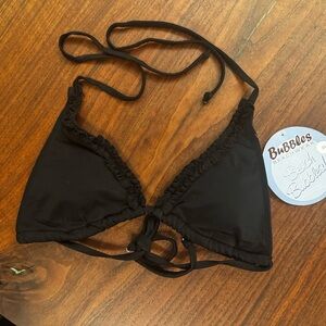 🫧 Bubbles Black Ruffled Bikini Top 🫧